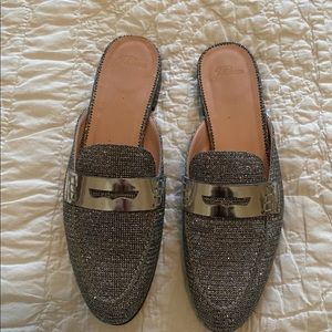 J. Crew metallic mules